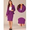 imageAllegra K Suits 2 Piece Skirt Set for Womens Business Office Outfits Collarless Blazer Pencil Skirts Suit SetsDark Purple
