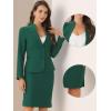 imageAllegra K Suits 2 Piece Skirt Set for Womens Business Office Outfits Collarless Blazer Pencil Skirts Suit SetsGreen