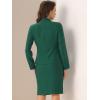 imageAllegra K Suits 2 Piece Skirt Set for Womens Business Office Outfits Collarless Blazer Pencil Skirts Suit SetsGreen