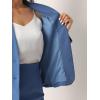 imageAllegra K Suits 2 Piece Skirt Set for Womens Business Office Outfits Collarless Blazer Pencil Skirts Suit SetsGrey Blue