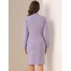 imageAllegra K Suits 2 Piece Skirt Set for Womens Business Office Outfits Collarless Blazer Pencil Skirts Suit SetsGrey Purple