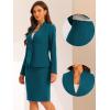 imageAllegra K Suits 2 Piece Skirt Set for Womens Business Office Outfits Collarless Blazer Pencil Skirts Suit SetsLake Blue