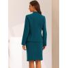 imageAllegra K Suits 2 Piece Skirt Set for Womens Business Office Outfits Collarless Blazer Pencil Skirts Suit SetsLake Blue