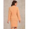 imageAllegra K Suits 2 Piece Skirt Set for Womens Business Office Outfits Collarless Blazer Pencil Skirts Suit SetsLight Orange