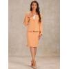 imageAllegra K Suits 2 Piece Skirt Set for Womens Business Office Outfits Collarless Blazer Pencil Skirts Suit SetsLight Orange