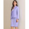 imageAllegra K Suits 2 Piece Skirt Set for Womens Business Office Outfits Collarless Blazer Pencil Skirts Suit SetsLight Purple