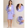 imageAllegra K Suits 2 Piece Skirt Set for Womens Business Office Outfits Collarless Blazer Pencil Skirts Suit SetsLight Purple
