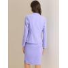 imageAllegra K Suits 2 Piece Skirt Set for Womens Business Office Outfits Collarless Blazer Pencil Skirts Suit SetsLight Purple