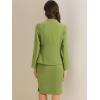 imageAllegra K Suits 2 Piece Skirt Set for Womens Business Office Outfits Collarless Blazer Pencil Skirts Suit SetsOlive Green