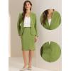 imageAllegra K Suits 2 Piece Skirt Set for Womens Business Office Outfits Collarless Blazer Pencil Skirts Suit SetsOlive Green