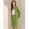 imageAllegra K Suits 2 Piece Skirt Set for Womens Business Office Outfits Collarless Blazer Pencil Skirts Suit SetsOlive Green