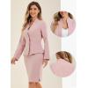 imageAllegra K Suits 2 Piece Skirt Set for Womens Business Office Outfits Collarless Blazer Pencil Skirts Suit SetsPink