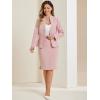 imageAllegra K Suits 2 Piece Skirt Set for Womens Business Office Outfits Collarless Blazer Pencil Skirts Suit SetsPink