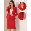 imageAllegra K Suits 2 Piece Skirt Set for Womens Business Office Outfits Collarless Blazer Pencil Skirts Suit SetsRed