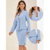 imageAllegra K Suits 2 Piece Skirt Set for Womens Business Office Outfits Collarless Blazer Pencil Skirts Suit SetsSky Blue