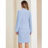 imageAllegra K Suits 2 Piece Skirt Set for Womens Business Office Outfits Collarless Blazer Pencil Skirts Suit SetsSky Blue