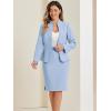 imageAllegra K Suits 2 Piece Skirt Set for Womens Business Office Outfits Collarless Blazer Pencil Skirts Suit SetsSky Blue