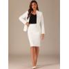 imageAllegra K Suits 2 Piece Skirt Set for Womens Business Office Outfits Collarless Blazer Pencil Skirts Suit SetsWhite