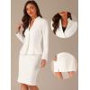 imageAllegra K Suits 2 Piece Skirt Set for Womens Business Office Outfits Collarless Blazer Pencil Skirts Suit SetsWhite