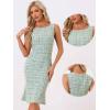 imageAllegra K Tweed Dress for Womens Summer Sleeveless Elegant Plaid Bodycon DressesGreen