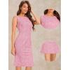 imageAllegra K Tweed Dress for Womens Summer Sleeveless Elegant Plaid Bodycon DressesHot Pink