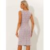 imageAllegra K Tweed Dress for Womens Summer Sleeveless Elegant Plaid Bodycon DressesPink