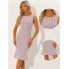 imageAllegra K Tweed Dress for Womens Summer Sleeveless Elegant Plaid Bodycon DressesPink