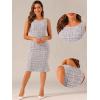imageAllegra K Tweed Dress for Womens Summer Sleeveless Elegant Plaid Bodycon DressesPurple