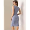 imageAllegra K Tweed Dress for Womens Summer Sleeveless Elegant Plaid Bodycon DressesPurple Blue