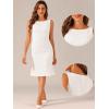 imageAllegra K Tweed Dress for Womens Summer Sleeveless Elegant Plaid Bodycon DressesWhite