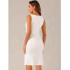 imageAllegra K Tweed Dress for Womens Summer Sleeveless Elegant Plaid Bodycon DressesWhite