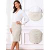 imageAllegra K Tweed Skirt for Womens Office Work High Waist Split Bodycon Plaid Pencil SkirtsBeige