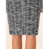 imageAllegra K Tweed Skirt for Womens Office Work High Waist Split Bodycon Plaid Pencil SkirtsBlack