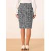 imageAllegra K Tweed Skirt for Womens Office Work High Waist Split Bodycon Plaid Pencil SkirtsBlack
