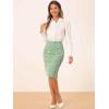 imageAllegra K Tweed Skirt for Womens Office Work High Waist Split Bodycon Plaid Pencil SkirtsGreen