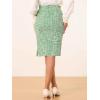 imageAllegra K Tweed Skirt for Womens Office Work High Waist Split Bodycon Plaid Pencil SkirtsGreen