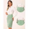 imageAllegra K Tweed Skirt for Womens Office Work High Waist Split Bodycon Plaid Pencil SkirtsGreen