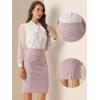 imageAllegra K Tweed Skirt for Womens Office Work High Waist Split Bodycon Plaid Pencil SkirtsPink