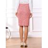 imageAllegra K Tweed Skirt for Womens Office Work High Waist Split Bodycon Plaid Pencil SkirtsRed