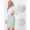 imageAllegra K Tweed Skirt for Womens Office Work High Waist Split Bodycon Plaid Pencil SkirtsWhite Blue