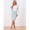 imageAllegra K Tweed Skirt for Womens Office Work High Waist Split Bodycon Plaid Pencil SkirtsWhite Blue