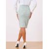 imageAllegra K Tweed Skirt for Womens Office Work High Waist Split Bodycon Plaid Pencil SkirtsWhite Blue