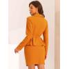 imageAllegra K Two Pieces Suits for Womens Business Peplum Blazer Jacket Mini Pencil Skirt SetsDark Orange