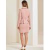 imageAllegra K Two Pieces Suits for Womens Business Peplum Blazer Jacket Mini Pencil Skirt SetsPink