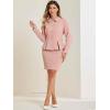 imageAllegra K Two Pieces Suits for Womens Business Peplum Blazer Jacket Mini Pencil Skirt SetsPink