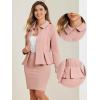 imageAllegra K Two Pieces Suits for Womens Business Peplum Blazer Jacket Mini Pencil Skirt SetsPink