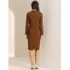 imageAllegra K Womens 2 Piece Skirt Suit Set Business Long Sleeve Blazer and Pencil Skirt OutfitsBrown