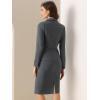 imageAllegra K Womens 2 Piece Skirt Suit Set Business Long Sleeve Blazer and Pencil Skirt OutfitsDark Gray