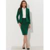 imageAllegra K Womens 2 Piece Skirt Suit Set Business Long Sleeve Blazer and Pencil Skirt OutfitsDark Green