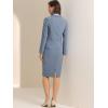 imageAllegra K Womens 2 Piece Skirt Suit Set Business Long Sleeve Blazer and Pencil Skirt OutfitsDusty Blue